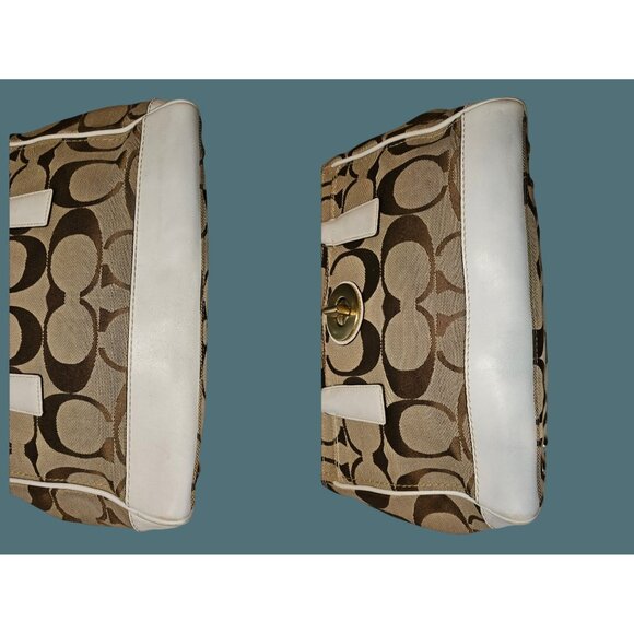 Coach Hampton Madeline Signature Satchel Canvas Y2K Turnlock Shoulder Bag - Picture 16 of 16